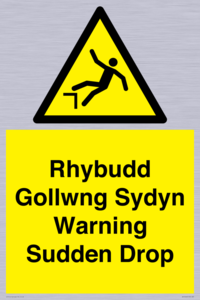 Rhybudd Gollwng Sydyn Warning Sudden Drop